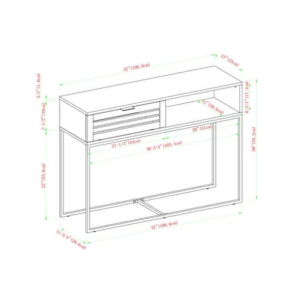 Middlebrook Designs Hilla 42inch Slat Door Entry Table Bed Bath